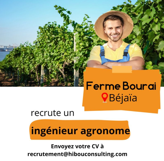 La Ferme Bourai recrute un ingénieur agronome à Bejaia
